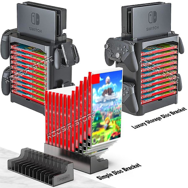 Nintend Switch/OLED/Lite konsol tillbehör fodral förvaringsställ Nintendoswitch spel CD skiva Joycon Pro controller hållare torn Console bracket a