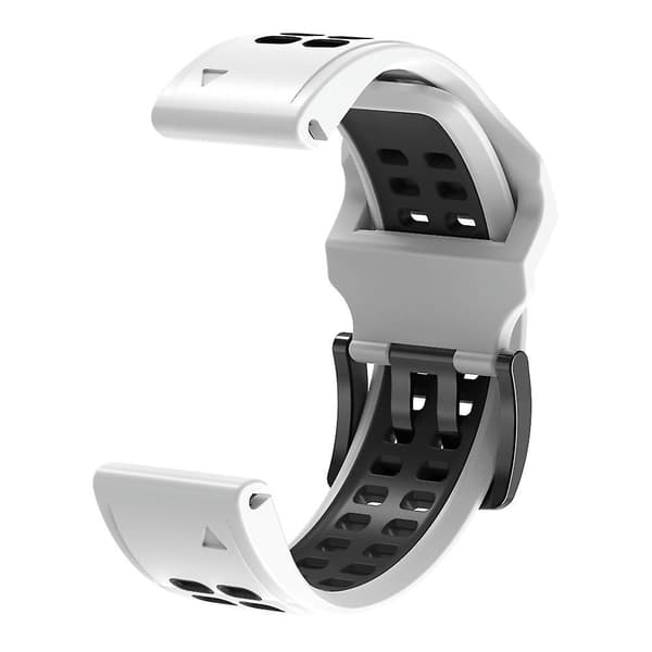 [LCS]Silikonerem kompatibel med Garmin Fenix 7 22mm White Black