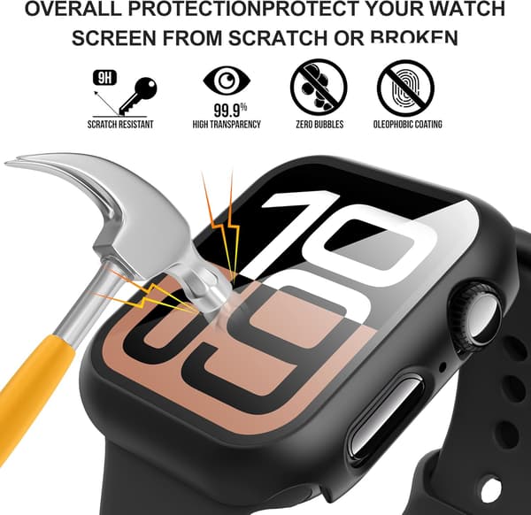 [LCS] 2-pack Screen Protector for Apple Watch Series 10 46mm, Ultra-thin Tempered Glass Screen Protector for iWatch S