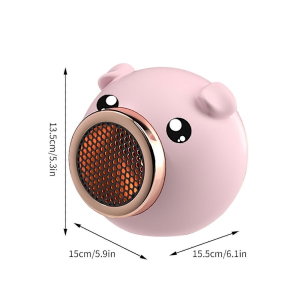 Ventilatorvarmer Udsalg - Bærbar Ventilatorvarmer med 2-Hastigheds Intelligent Temperaturkontrol - Bordventilatorvarmer Pink