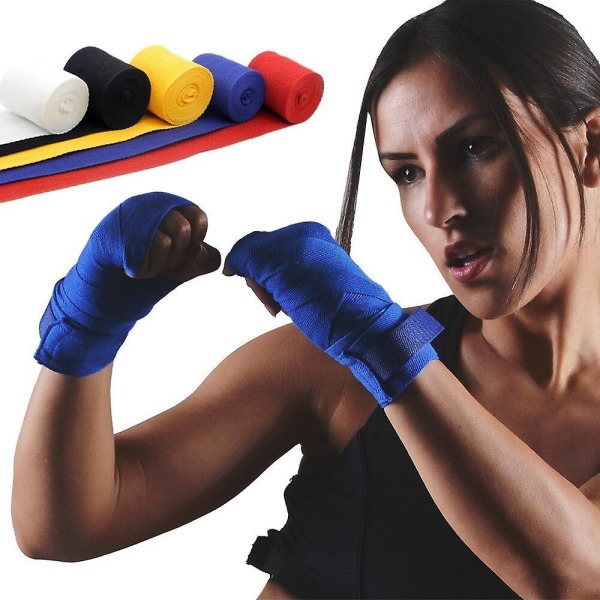 2 st Bomullsboxningsbandage Stöd Längd 2,5 m Bredd 5 cm För Karate Mma Wushu Sanda Fight Träning Handleddsremmar Handskar Wrap Red