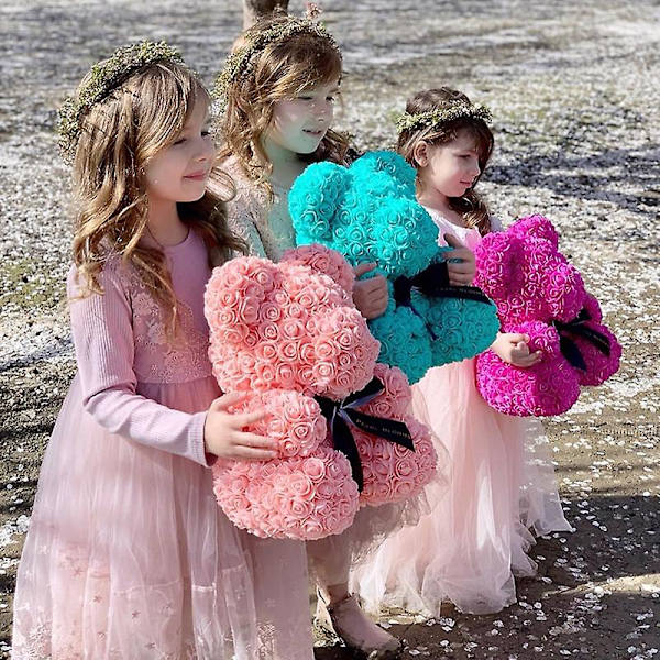 25cm/40cm Teddy Rosebjørn Valentinsdag Kvinner Gaver Kunstig Blomst Rosebjørn Juledekorasjon Til Hjemmet Pink 40cm