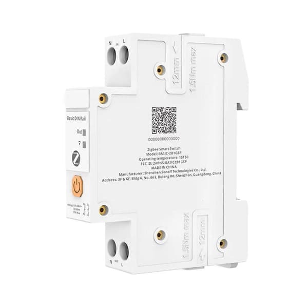 BASIC-ZB1GSP Basic DIN-skena Zigbee Smart Switch 32A Högeffekts dubbelpolig omkoppling Energispårning Överbelastningsskydd