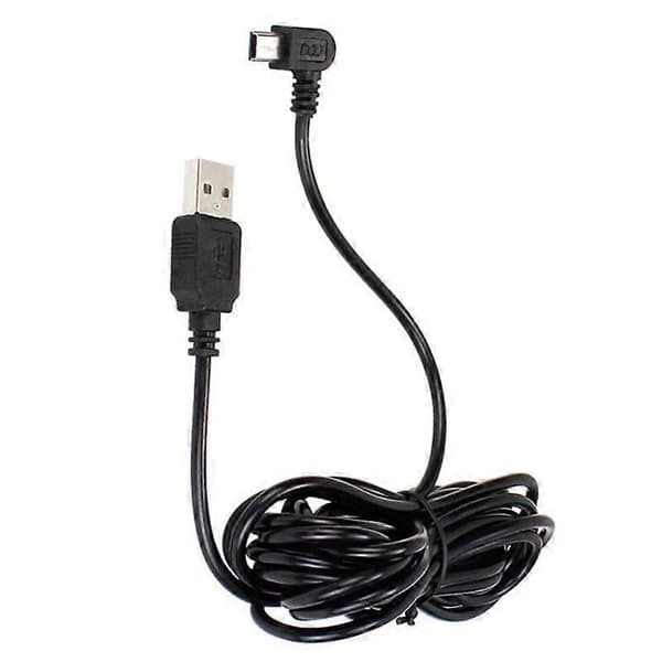 3,5M USB Type-A til Mini 5-pinners rettvinklet ladekabel for GPS-navigator Black