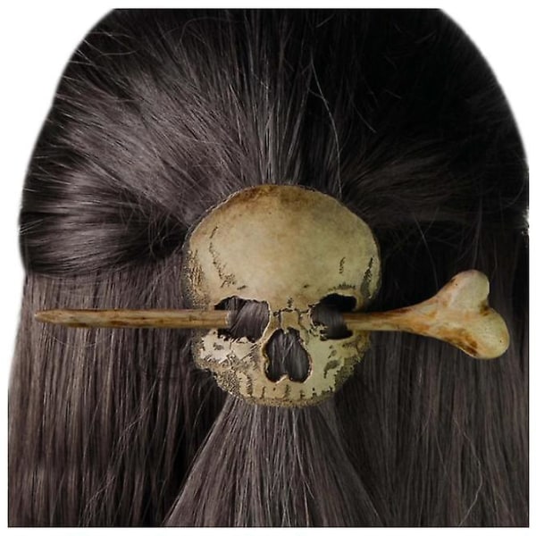 Trä Vintage Skull Moth Hårklämmor ihåliga hårnålar för flickor kvinnor SKULL