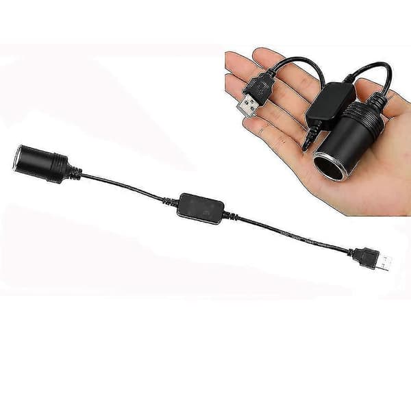 Bilkonverteradapter USB-port til 12V cigarettænderstik hunstrømkabel