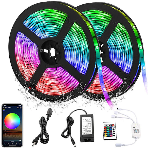 10 meter Ip65 Vanntett Musikk Synkronisering Fargeskiftende Rgb Led Strip L