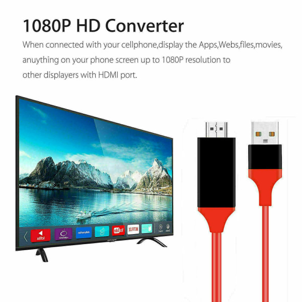 För Samsung Galaxy S10 Note 9 Macbook Usb-c Typ C till HDMI Hdtv Tv-kabeladapter