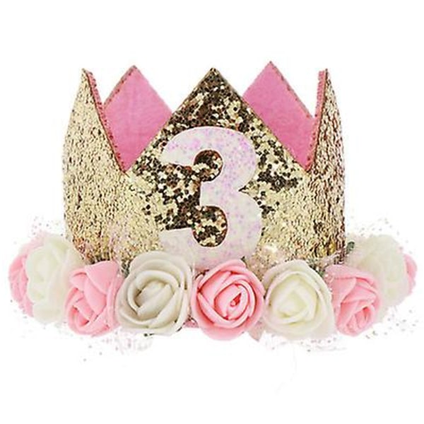 Baby Princess Tiara Crown, Baby Birthday Hat set3