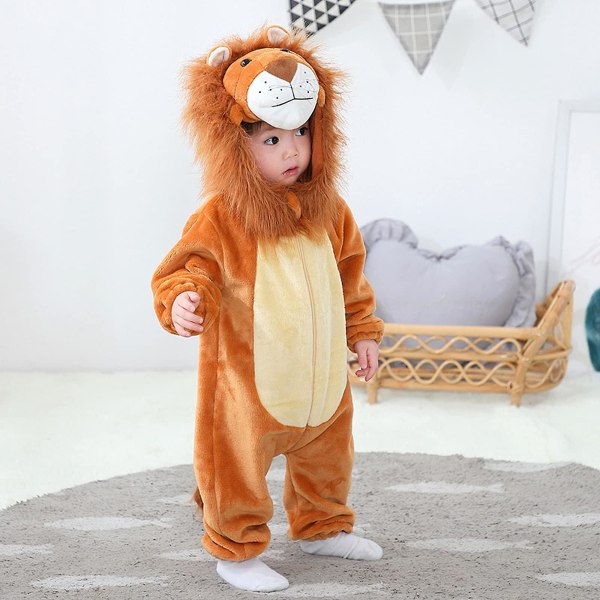 Reedca Toddler's Dinosaurie-dräkt för barn, söt huva-dräkt för halloween Male Lion 6-12 Months