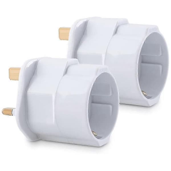 [LCS]2x Reiseadapterplugg for England - Reiseplugg Strømadapter EU til Stikkontakt - Reiseplugg White