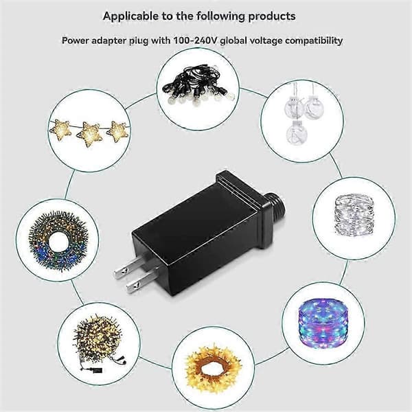 12V 0.3A Plugg LED Lysstripe Strømforsyning LED Transformator Plugg Adapter IP44 Vanntett Julelampe Adapter EU PLUGG Svart SZRH