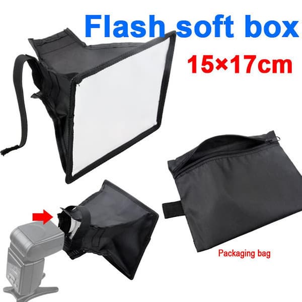 [LCS]Universal bärbar blixtdiffusor softbox 15 x 17 cm kompatibel med kamera S