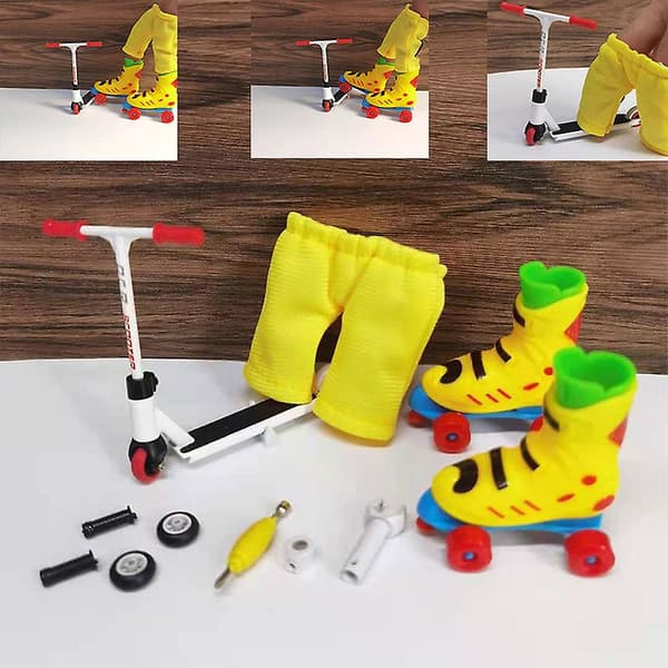 [LCS] Finger Scooter i Legering med Miniscooterverktøy og Tilbehør til Fingerbrett Black