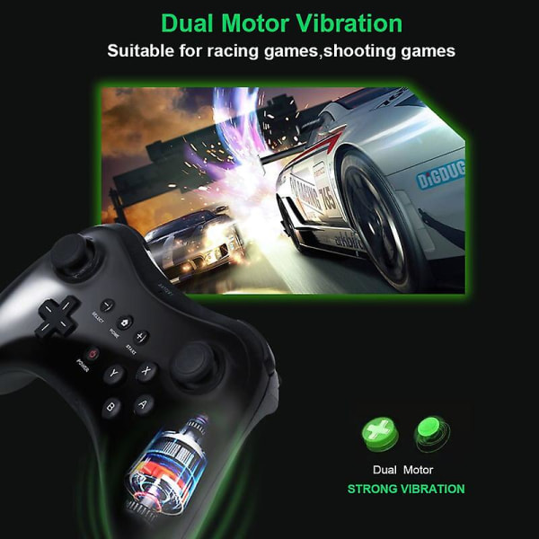 Til Nintend Til Wii U Pro Controller Usb Klassisk Dobbelt Analog Understøttelse Bluetooth Trådløs Fjernbetjening Til Wiiu Pro U Gamepad White