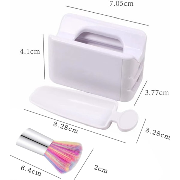 Negle Dyppe Pulver Fransk Neglebeholder og Børster Bærbar Dyppe Pulver Genbrugsbakke Dyppe til Neglekunst Manicure og Makeup Værktøjer