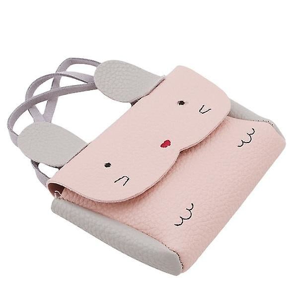 Baby Cartoon Girls PU-lädermyntväska Barn Messenger Bag Godispåse (rosa)