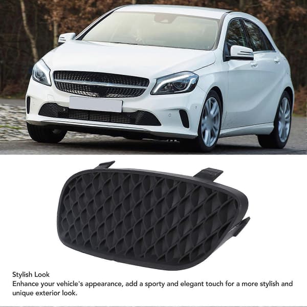 Stilfuld frontkofangergitterindsats til Mercedes A-klasse W176 2016 til 2018 venstre side sort