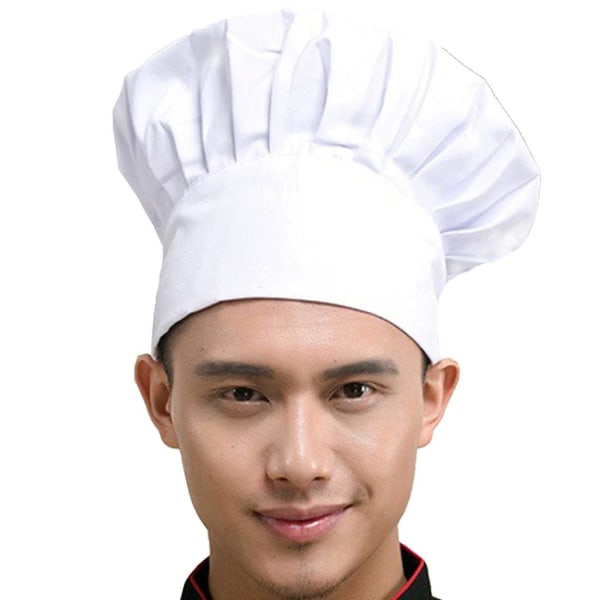 Kockmössa Vuxen Justerbar Elastisk Baker's Kitchen Matlagning Kock Hatt