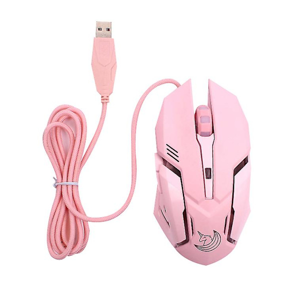 Pink Gaming Mus. USB Optisk Kablet Mus.
