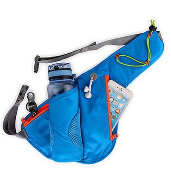 Utomhuscykling och bergsklättring vattentät bältesväska med vattenflaskhållare blue