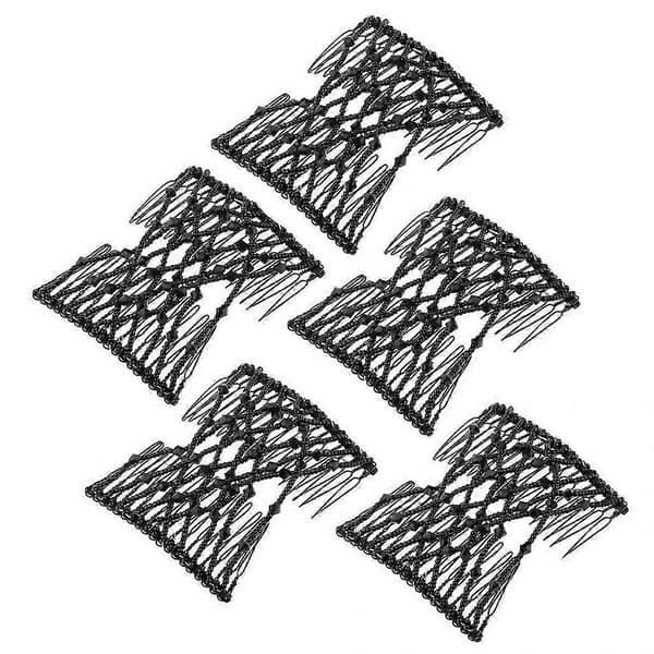 5x Doble Kammer Klips Elastisk Hårpynt for Kvinner Hårstyling Designverktøy