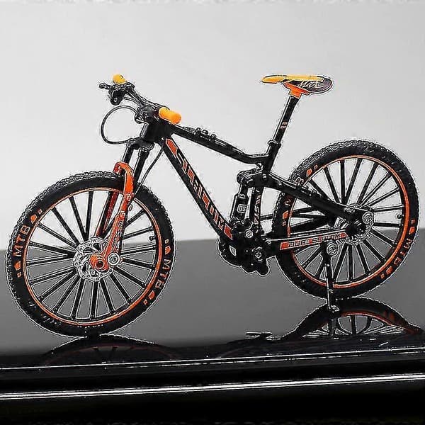 [LCS]Mini 1:10 Alloy Bicycle Scale Model Dasktop Simulation Ornament Finger Mountain Bikes Toy Gift(multiple Options) Orange