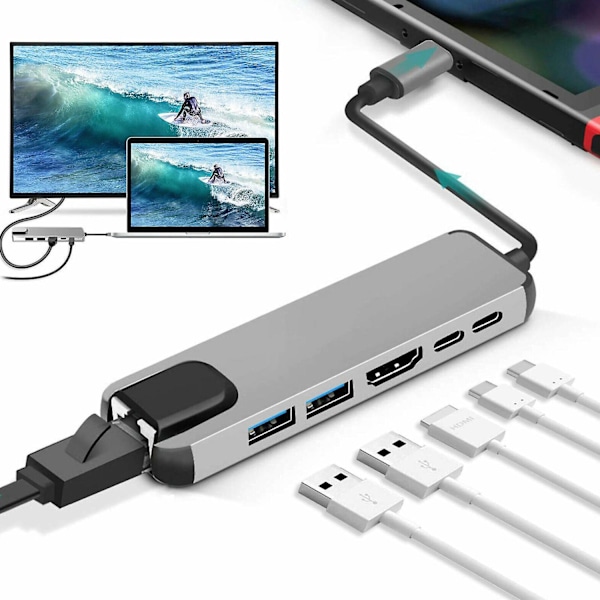 USB HUB C HUB Till Multi USB 3.0 HDMI-kompatibel Adapter Kompatibel med MacBook Pro C HUB|Type-C Adapter