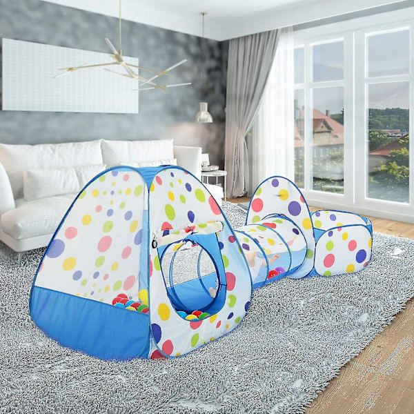 3-in-1 vauvan ponnahdusleikkiteltta tunnelitalo Blue