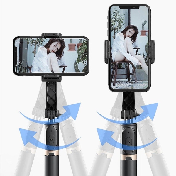 Ny Selfie Stick Handhållen Gimbal Stabilizer med Bluetooth slutare stativ, Live Mobiltelefon Sportkamera Videoinspelning Vlogg