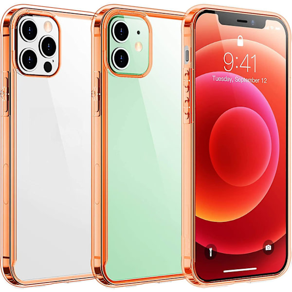 Kirkas suojakuori yhteensopiva iPhone 12 -kuoren/yhteensopiva iPhone 12 Pro -kuoren kanssa Orange