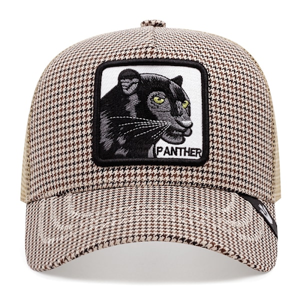 Maatilan eläinaiheinen trucker-lippis, baseball-lippis, verkkomalli, miehille, naisille, hip hop -tyyliin, säädettävä baseball-lippis qd best plaid leopard