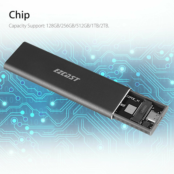 M2 SSD Kovakotelo NVMe PCIe Kotelo M.2 USB Type C 3.1 Gen2 M Key -adapteri