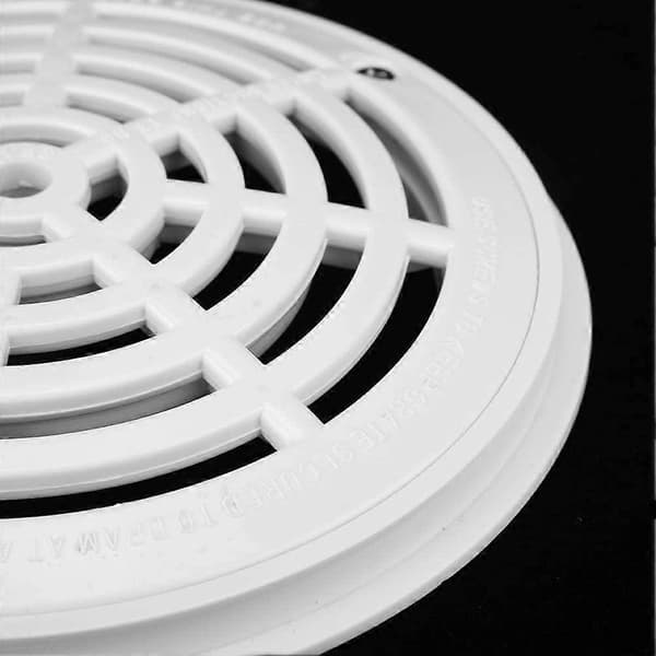 [LCS]8Inch Pool Main Drain Cover the Top Grate Bottom Mounting Plates White Replacement Pool Drain Cover white