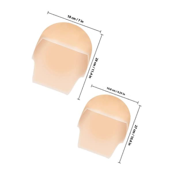 Latex Skaldet Hætte Makeup Tilbehør til Cosplay Brug 2 Stk Holdbare Beige Hætter