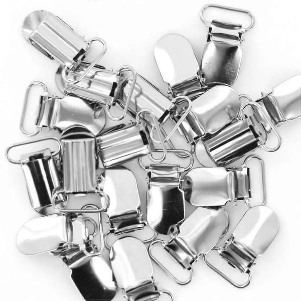 [LCS] 40 X bukseseler klips stroppkroker 20 mm sølvfarget