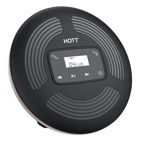 Bärbar Bluetooth CD-spelare med pekskärmsversion med huvud black 142x142x28mm