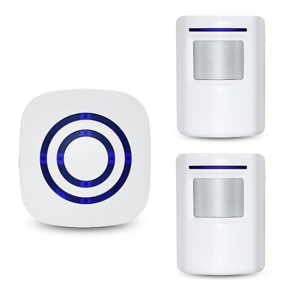 Ingen 110v-240v Trådløs Dørklokke Pir Infrarød Sensor Bevægelsesdetektor Indgangsdør Klokke Alarm M/ Modtager & Sender 2xSensors 1xReceiver