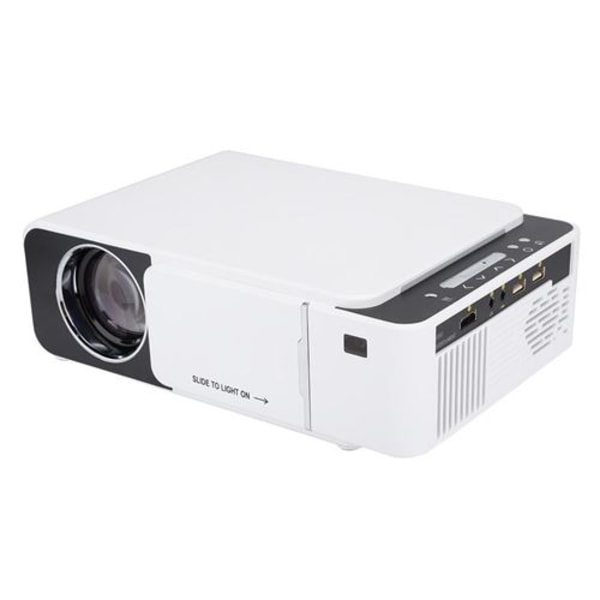 T6 Bärbar flerspråkig HD LED-projektor, vit, standard ve