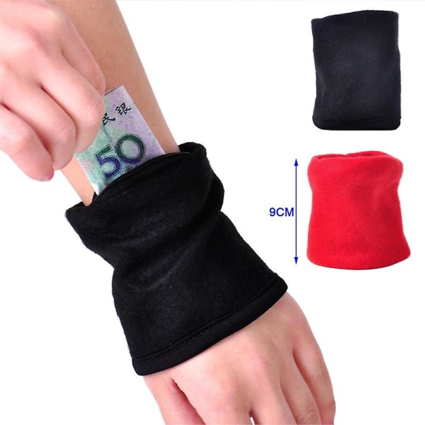 Handledsplånbok Ficka Fleece Dragkedja Resa Gym Cykling Sportplånbok Red