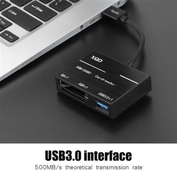 Höghastighets XQD USB TF-kortläsare USB3.0 Converter Adapter