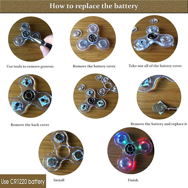 Kristall Luminous LED-ljus Fidget Spinner Hand Top Spinners Glow in Dark EDC Stress Relief Toys Gyroskop