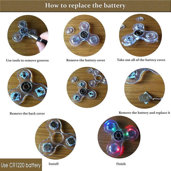 Krystall Lysende LED Lys Fidget Spinner Hånd Topp Spinners Gløder I Mørket EDC Stressavlastende Leke Gyroskop