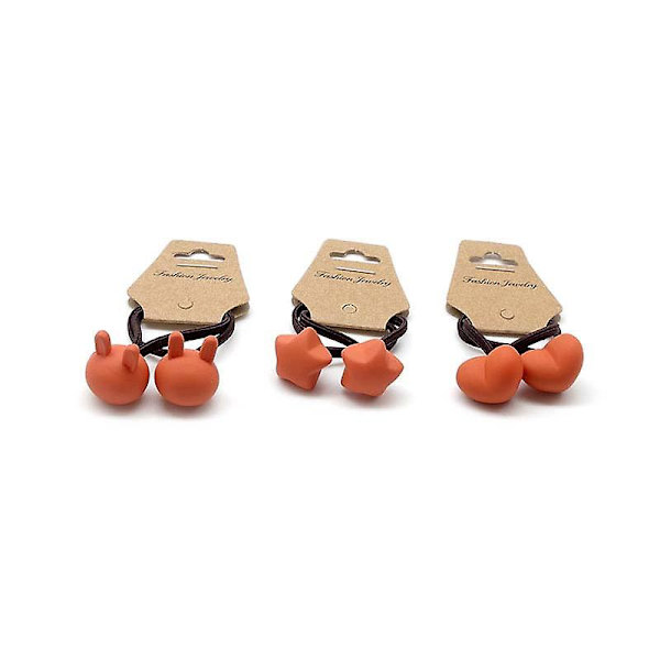 [LCS]Frostade pärlor Barn Hårband Hårrep Små Elastiska Gummiband Orange