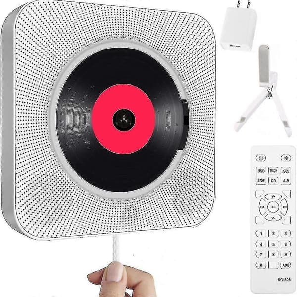 Bærbar CD-spiller med Bluetooth, Qoosea veggmonterbare CD-spillere