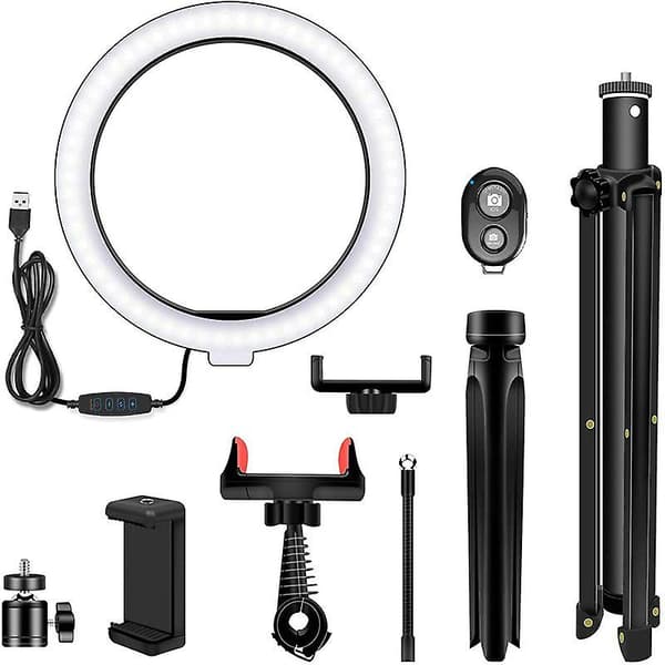 [LCS]LED Ring Light Selfie med utdragbart stativ med fjärrkontroll C