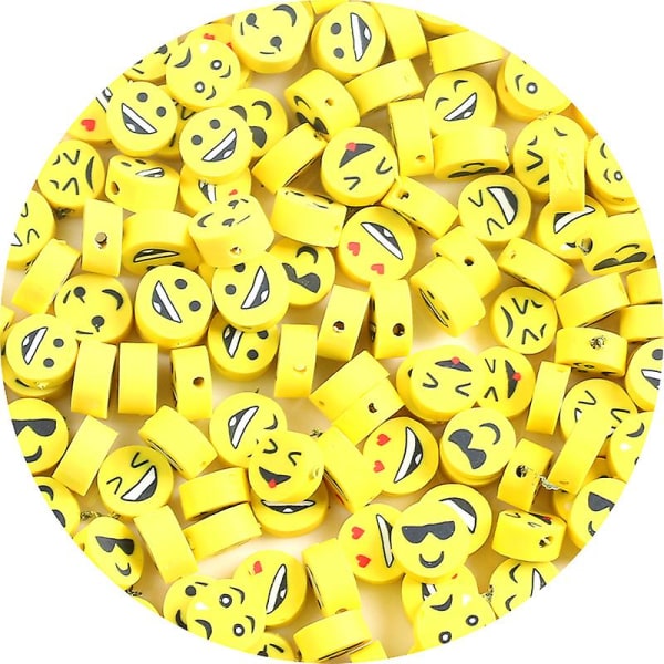 Smiley Face Beads Frukt Spacer Beads Färg Polymer Clay Beads För gör-det-själv smycken Emoji