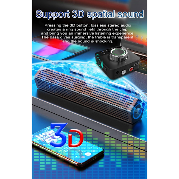 LDAC Bluetooth-yhteensopiva 5.0 -audiovastaanotin mikrofonilla RCA3.5mmAux 3D-stereo musiikki aptX langaton adapteri TV:lle, autokaiuttimelle AU 0.19