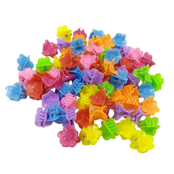 Mini Hårklämma Plast Små Färgglada Hårklämmor Style E