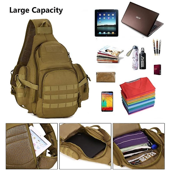 Män 35L Taktisk Axelryggsäck Armé Camping Rese Sling Bag Vattentät Taktisk Militär Vandringsryggsäck CP
